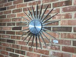 Mid Century Modern sunburst clock by Verichron