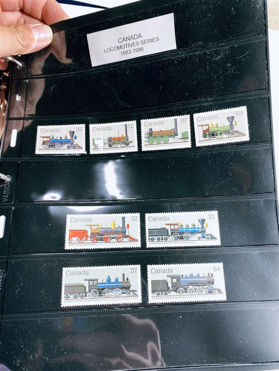 Album lot of Stamps related to railroads