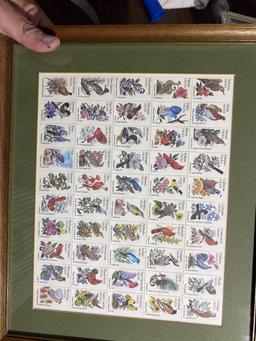 Two framed sheets of US Stamps including US