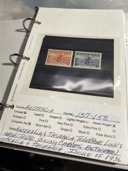 Three albums of stamps including classic era HUGE LOT