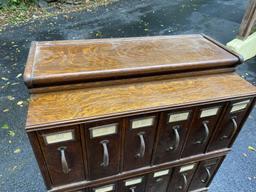 Unusual antique Oak file cabinet for records, magazines