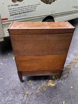 Unusual antique Oak file cabinet for records, magazines