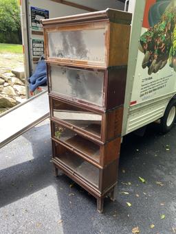 5 section barrister bookcase with top