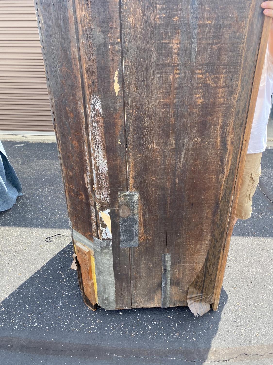 Antique Corner cupboard with old glass