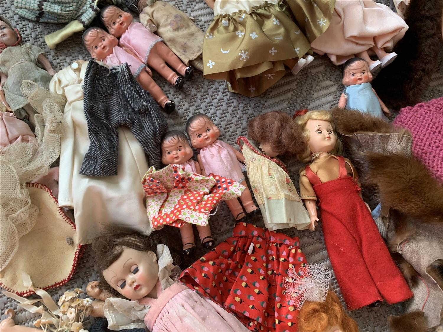 Large group lot of antique dolls