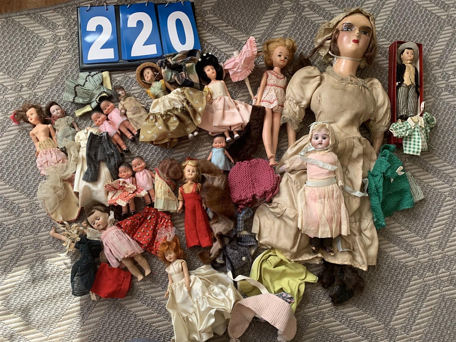 Large group lot of antique dolls