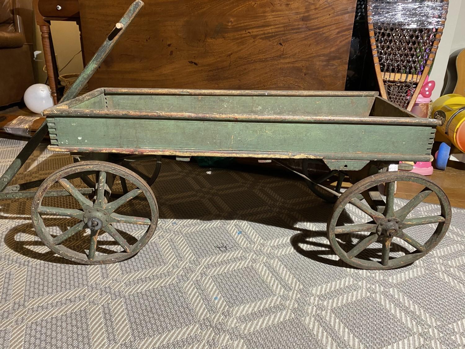 Rare 1800s Child's Wagon with original paint