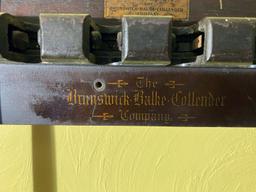Art Nouveau inlaid Brunswick Balke Collender stick holder