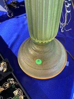 Vintage Mid Century Modern Green Murano Glass lamp