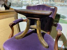 Purple Velvet Chair PLUS Ohio University Trustees Academy Stool