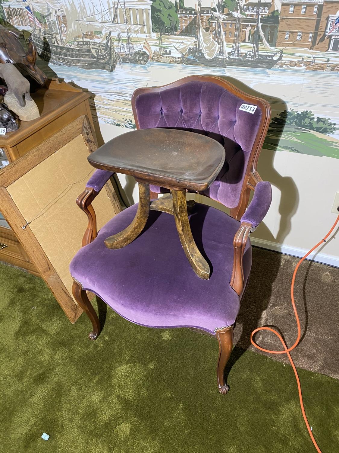 Purple Velvet Chair PLUS Ohio University Trustees Academy Stool
