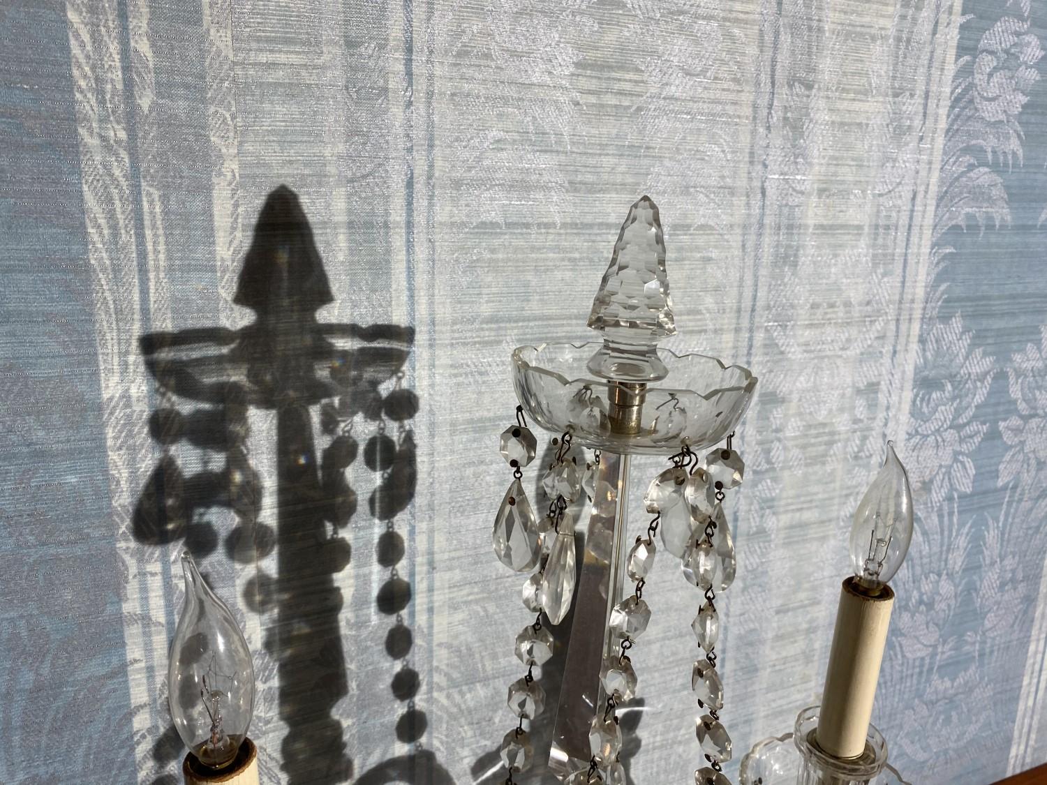 Vintage Czech glass Chandelier lamp