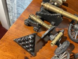 Group lot of antique miniature cannons