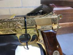 Golden Englis Brown High Power Pistol in case