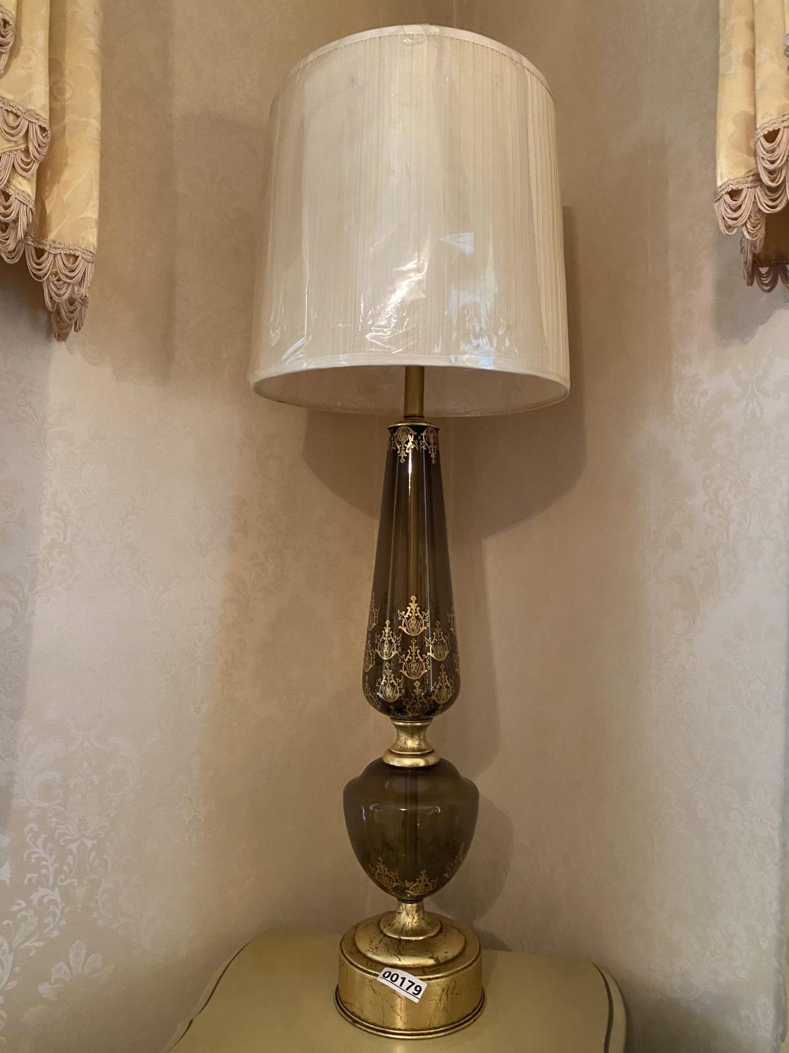Tall Italian Glass Mid Century Living Room Lamp