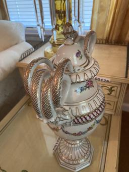 Rare Dresden Snakes Urn with Lid