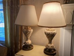 Pair vintage Mid Century Italian Ceramic Lamps