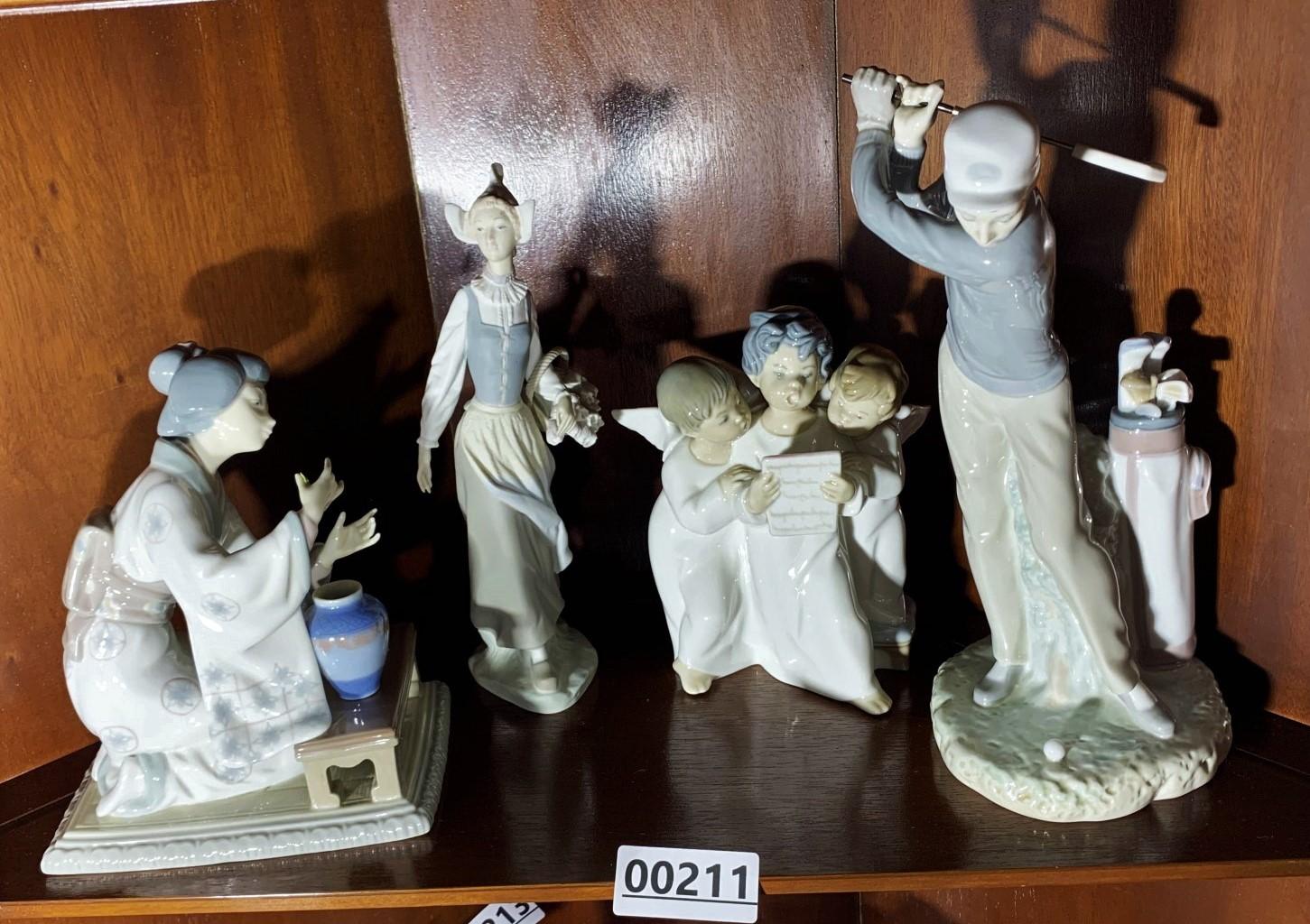 Group lot ceramic Lladro figurines