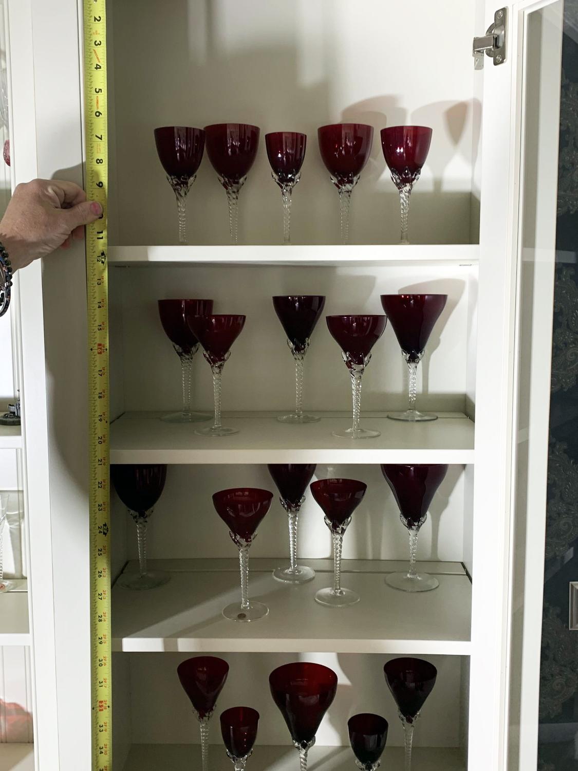 Large Assortment of Ruby Goblets and glasses Vendor Brugskunst