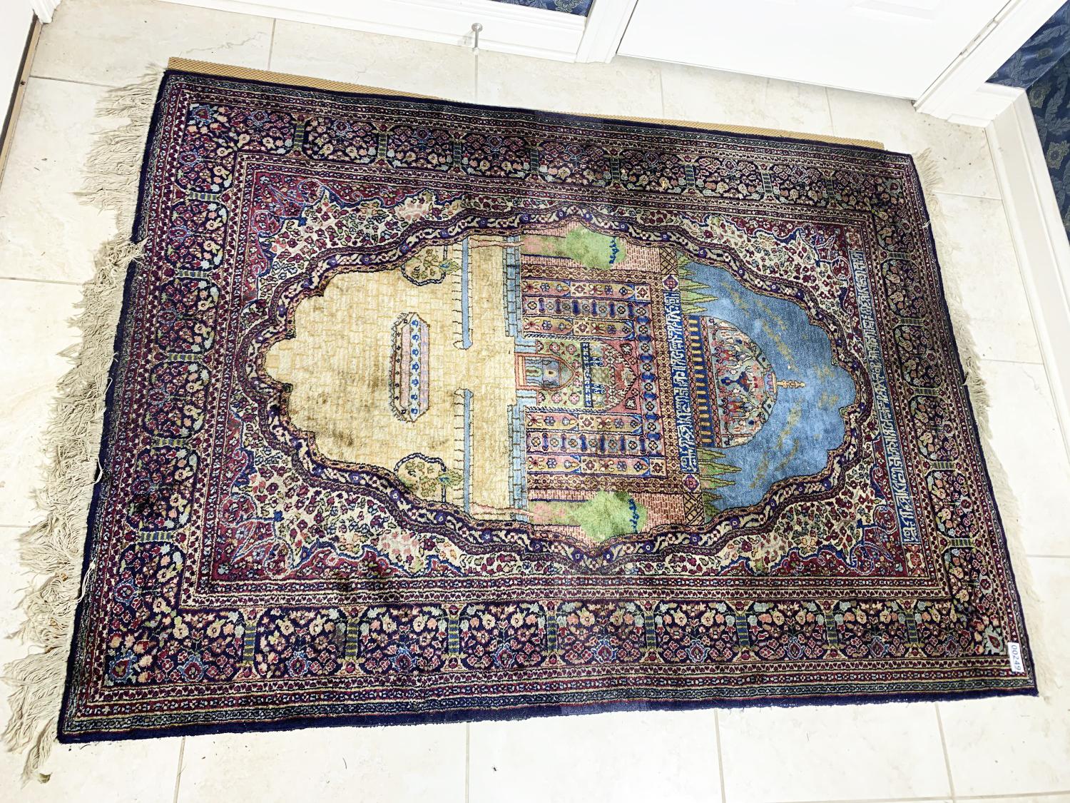 Fine Unusual Vintage Silk Persian Rug or Carpet