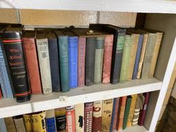 Dozens of vintage books on shelf PLUS