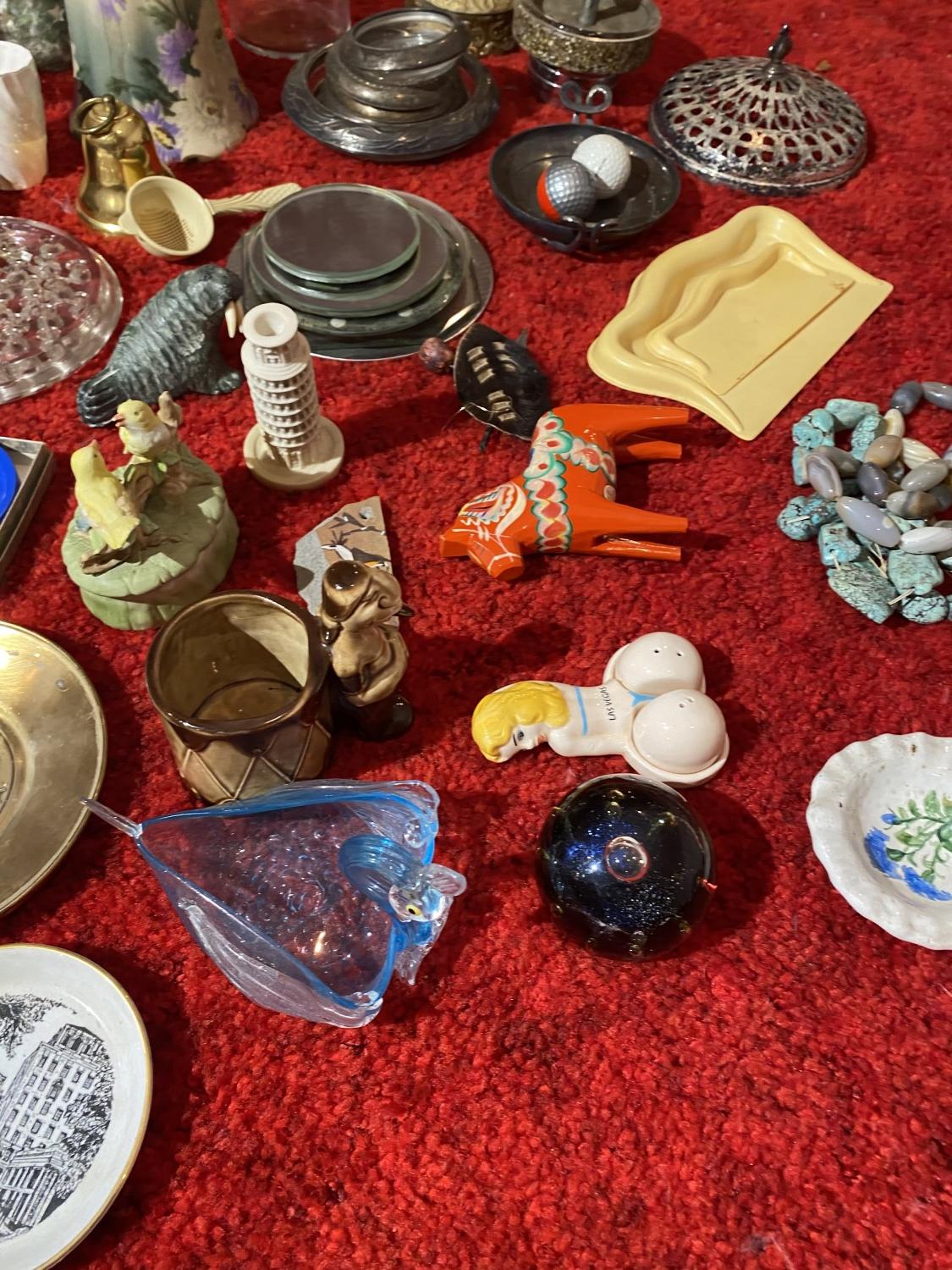 Large lot assorted vintage ashtrays, glass and more