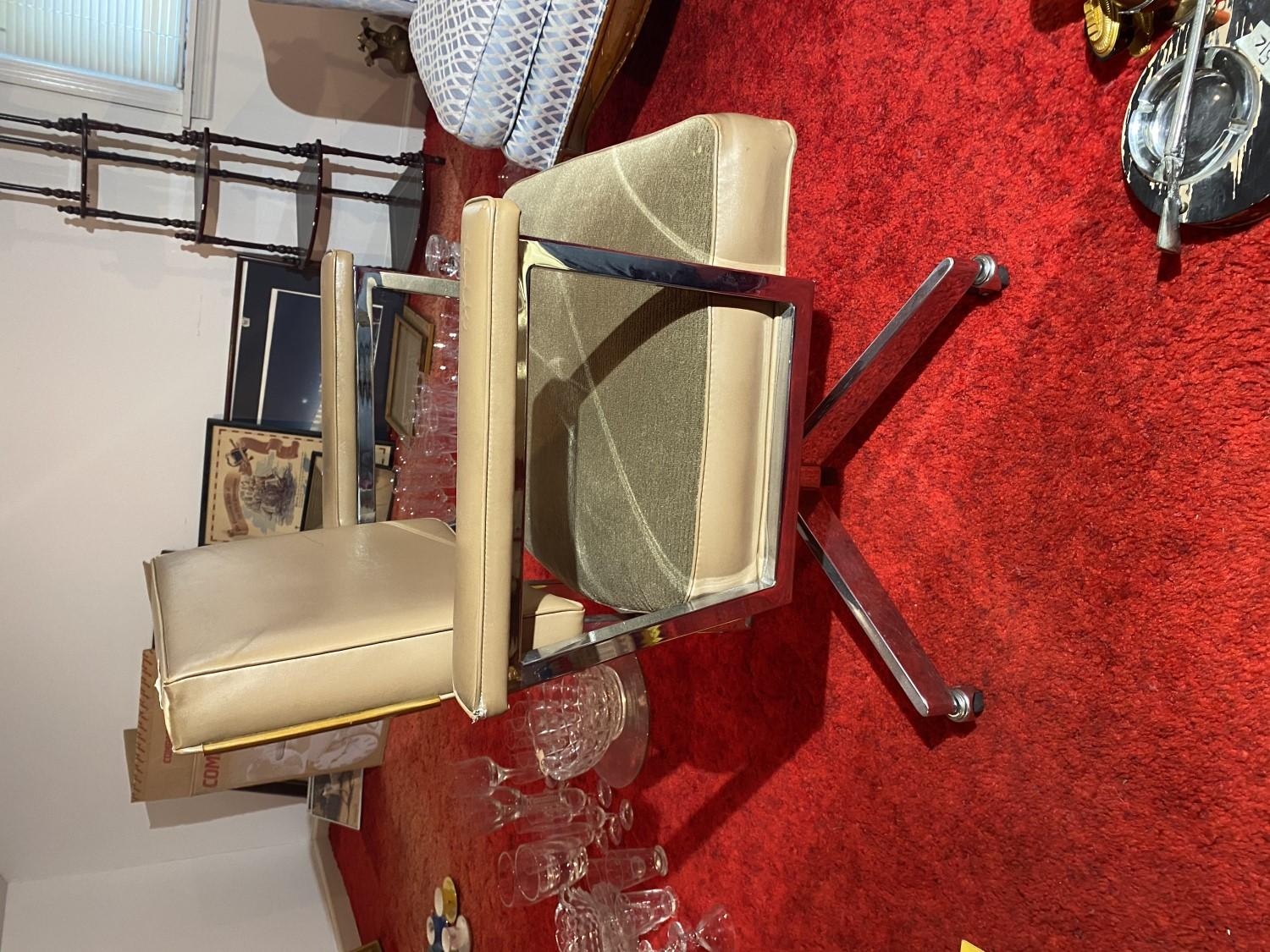 Mid Century Modern Office chair with chrome