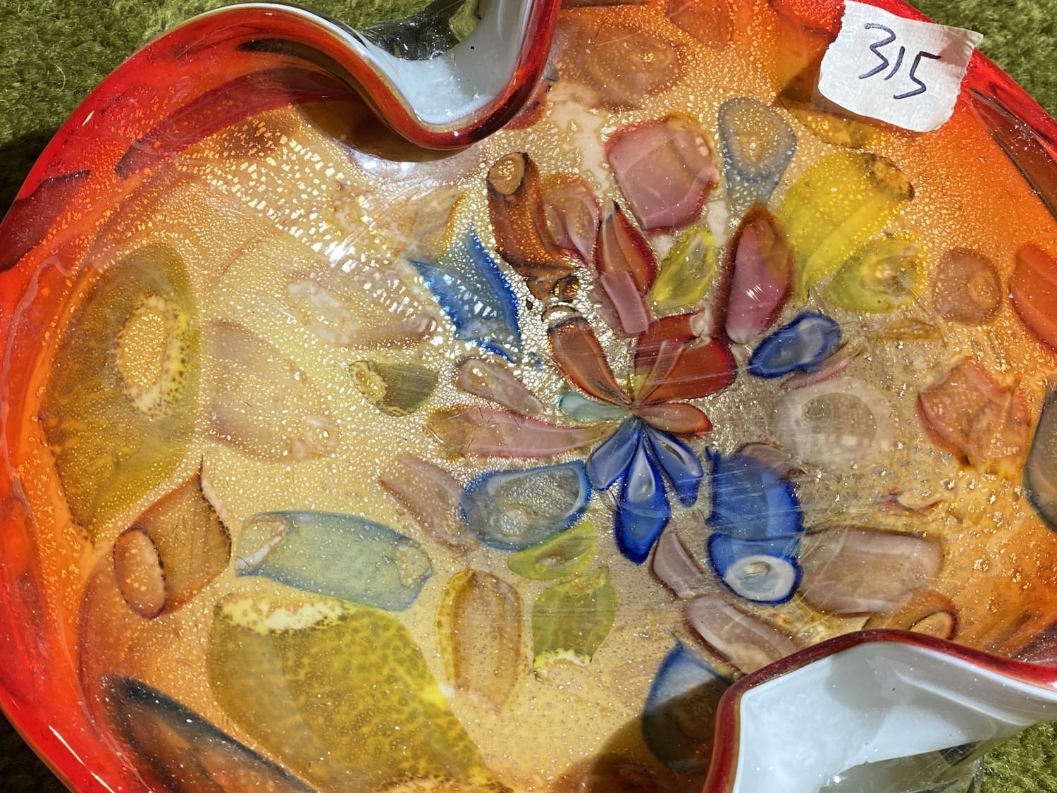 Unusual vintage Murano glass ashtray