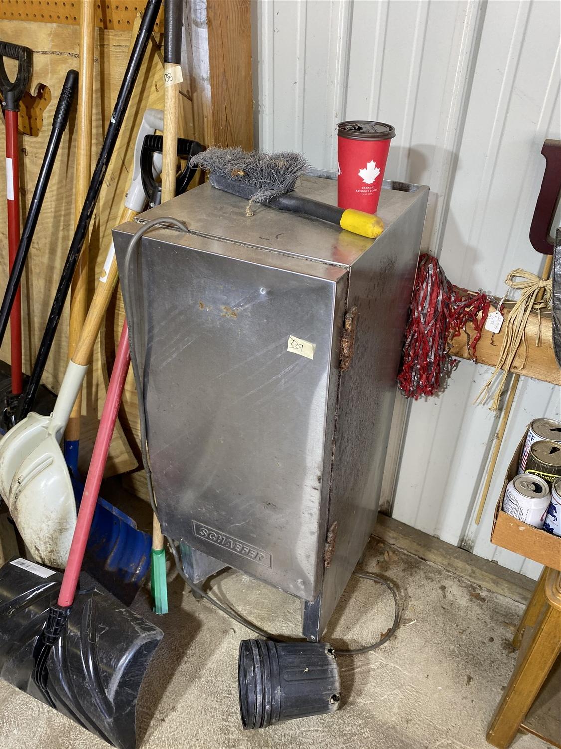 Vintage stainless steel commercial milk refrigerator