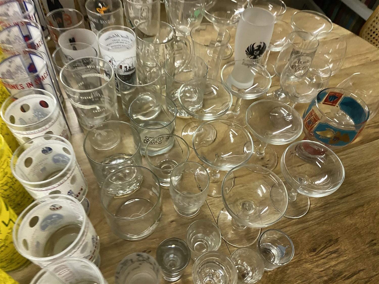 Assortment of 1960s, 70s glasses