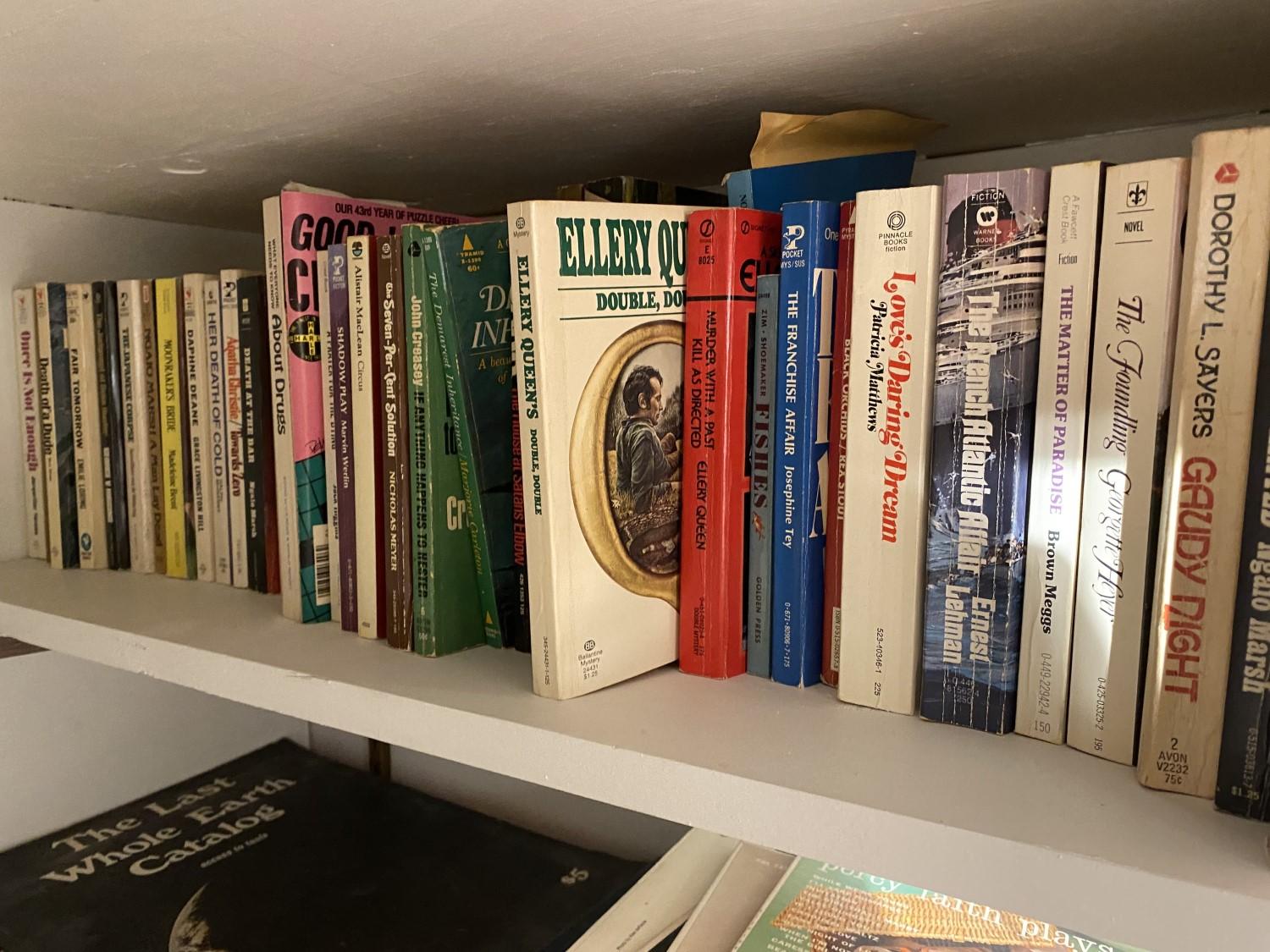 Vintage books and records in cabinet lot