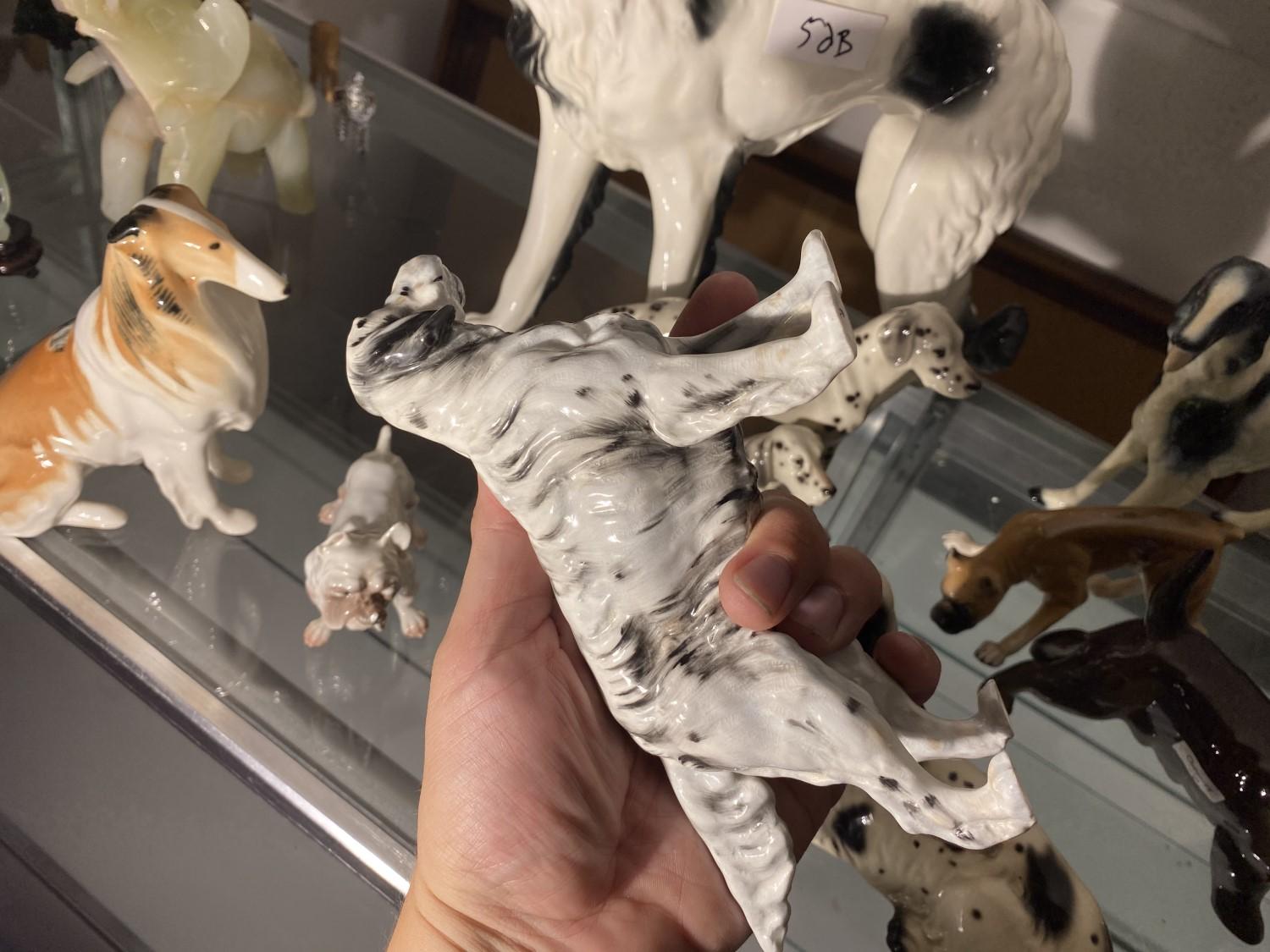 Large grouping of better mostly European ceramic dogs