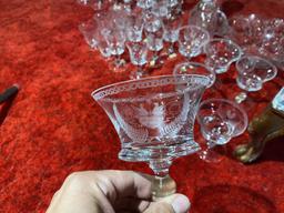 Large assortment better estate glass -  Baccarat, Bohemian