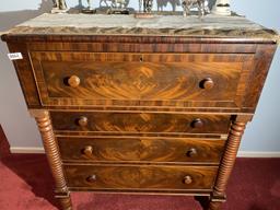 Nice Antique Empire Dresser w/Turned Legs