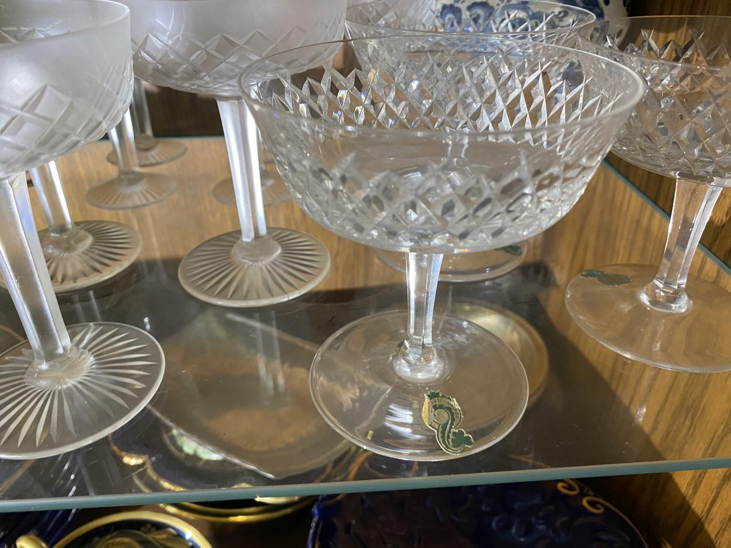 2 Shelves estate Waterford crystal, china etc.