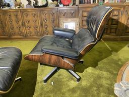 Vintage Mid Century Modern Herman Miller Eames Chair Plus footstool