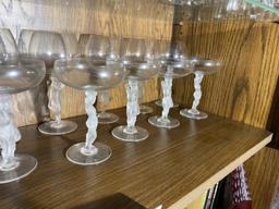 Shelf lot figural French Cocktail Glasses