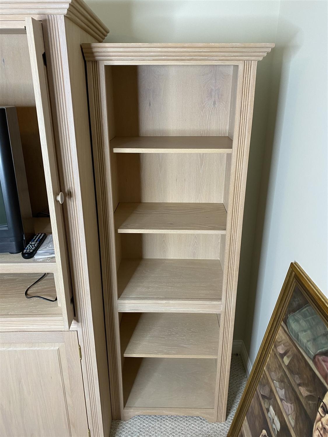 Larger sized Wooden Entertainment center with Shelves