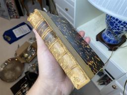 2 pairs of Antique Leather Bound Books