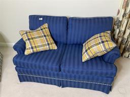 2 Vintage Nicer Blue Striped Couches