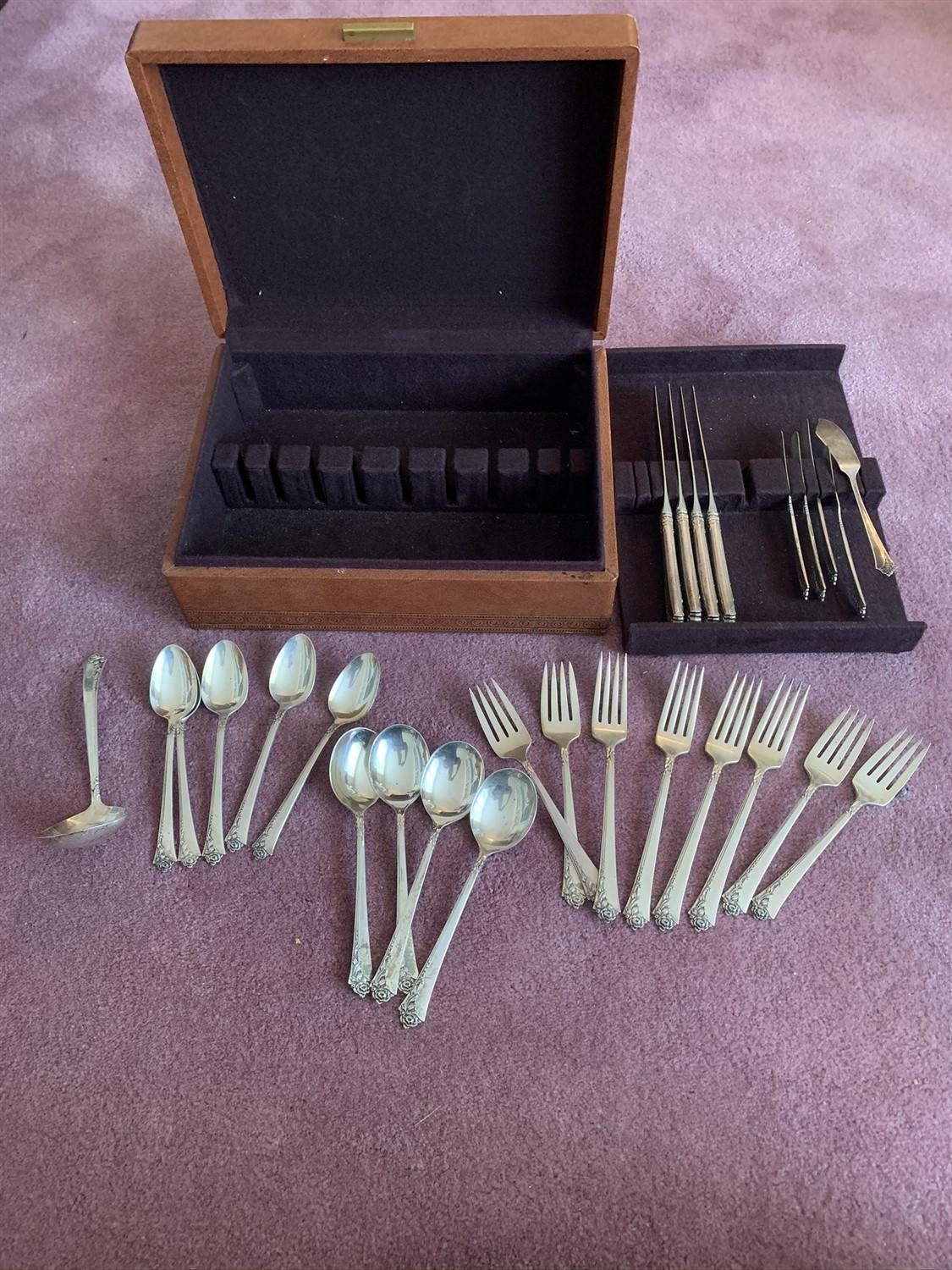 26 Piece Heirloom Sterling Silver Damask Rose Serving Set