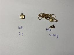 Assortment Scrap Gold Jewelry 14 and 10k