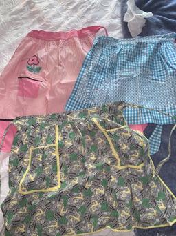 Group of Vintage Linens & Aprons