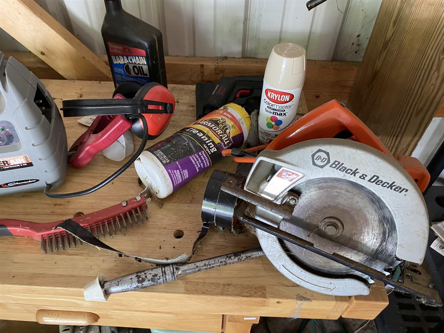 Group lot of assorted tools and garage items