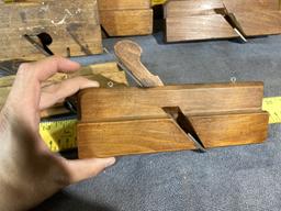 Group of 5 Antique Wooden  Moulding Planes with Blades