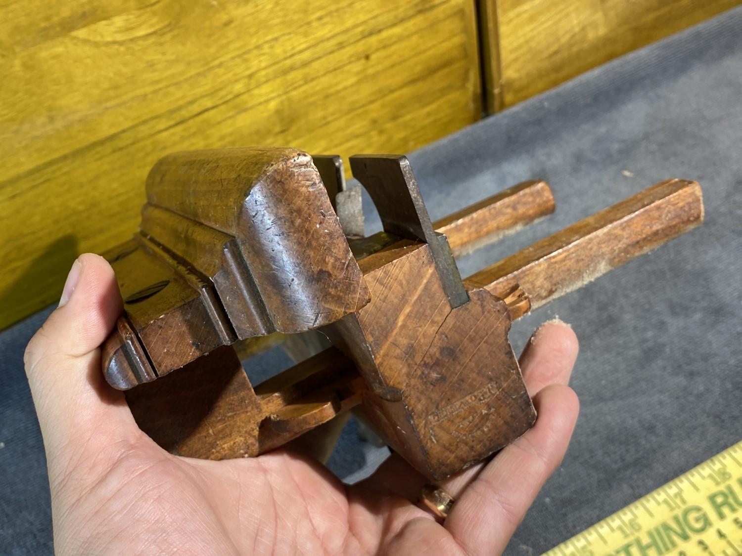 Antique Baldwin N. York Wooden Plow Plane Tool