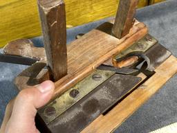 Antique Baldwin N. York Wooden Plow Plane Tool