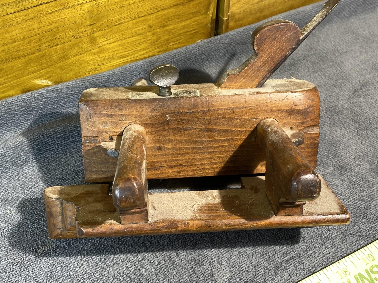 Antique Baldwin N. York Wooden Plow Plane Tool