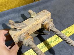 Antique Maple Screw Arm Plow Plane Tool S S Barry N York