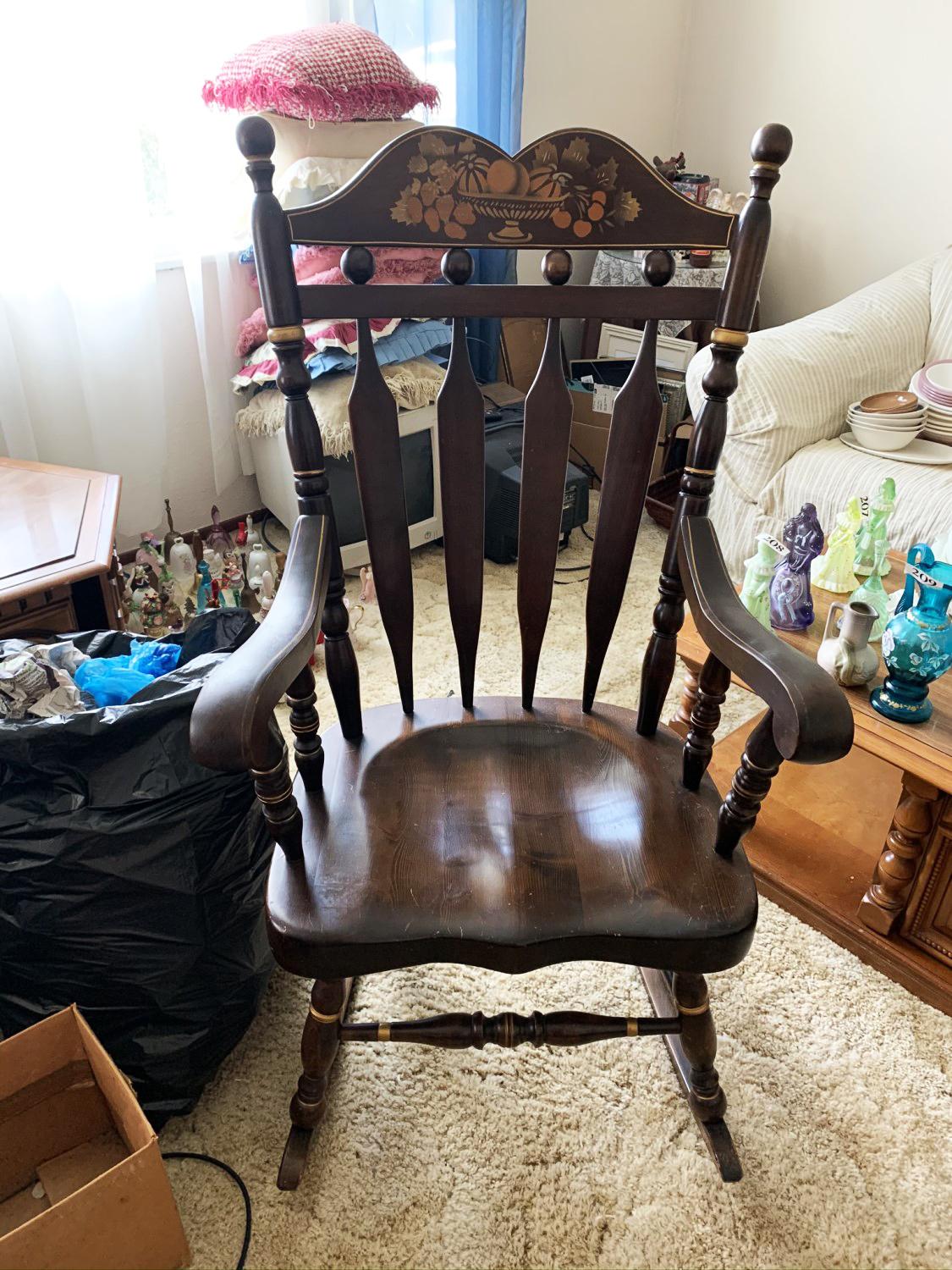 Solid wood  Stenciled Rocking Chair